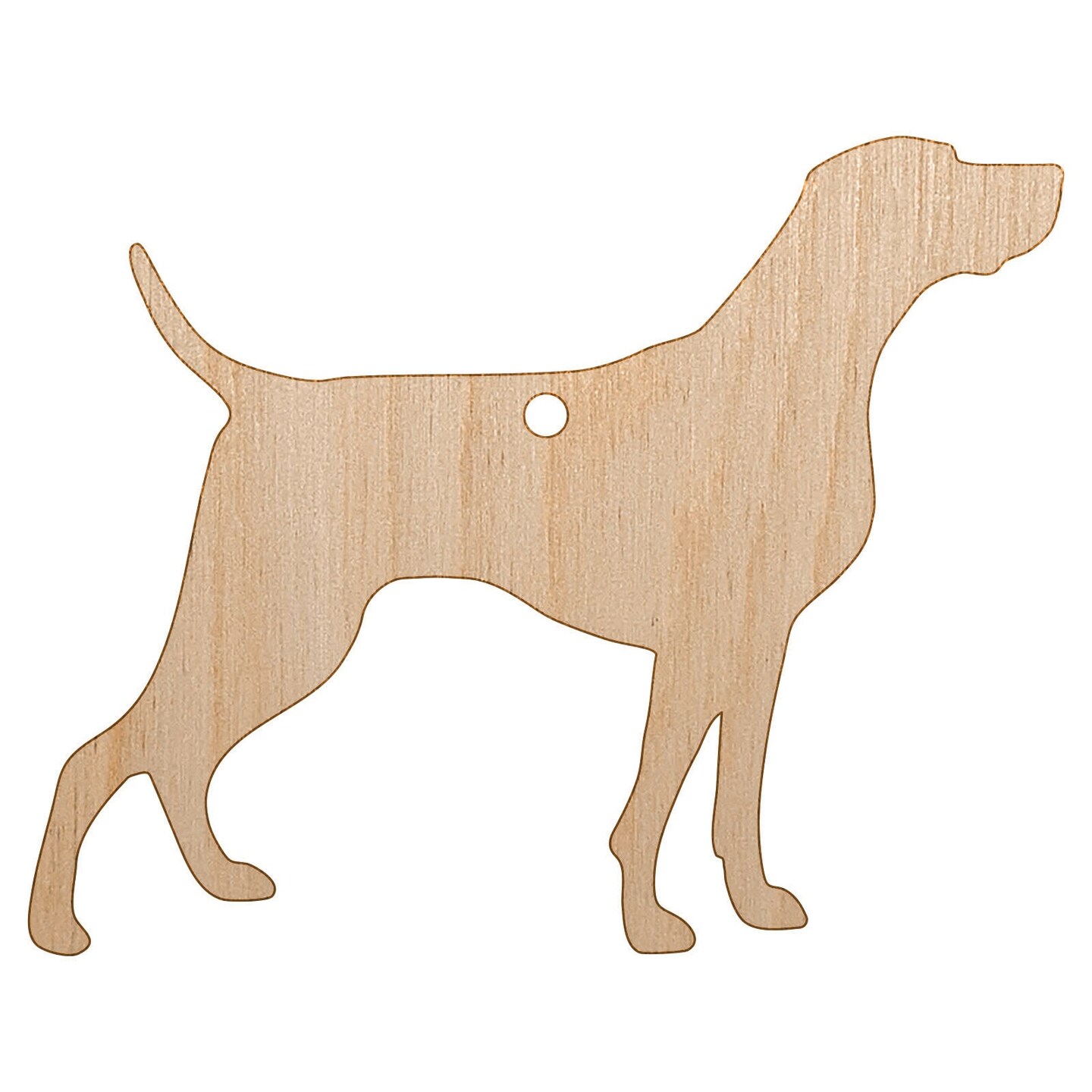 Weimaraner Dog Solid Unfinished Craft Wood Holiday Christmas Tree DIY Pre-Drilled Ornament