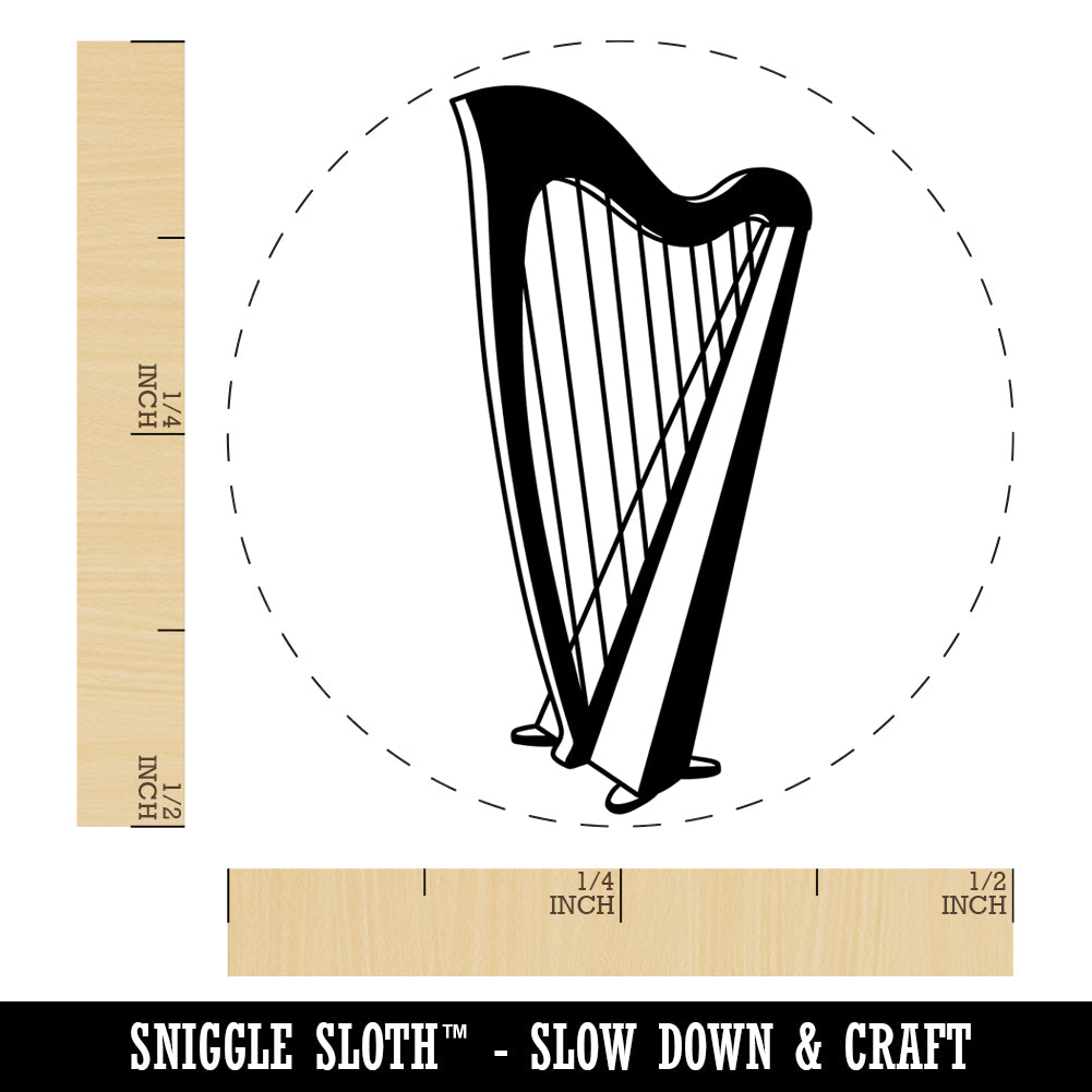 Stamping On Instruments Harp String Instrument Self-Inking Rubber Stamp Ink Stamper for ...