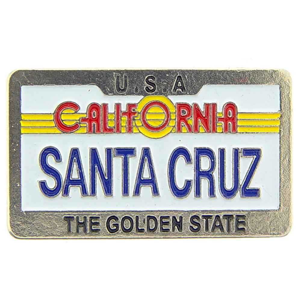 Santa Cruz California License Plate Pin 1