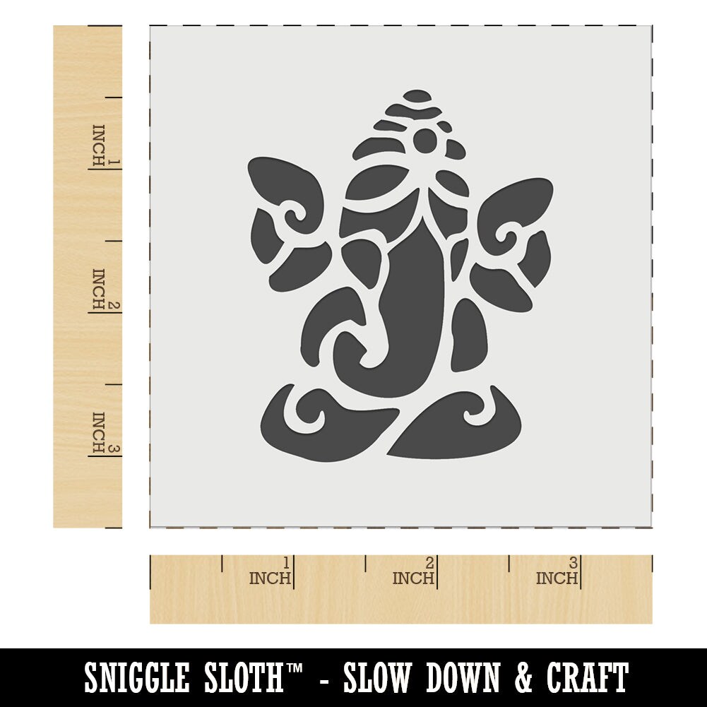 Ganesha Elephant Hindu Deity God Meditating Wall Cookie DIY Craft Reusable Stencil