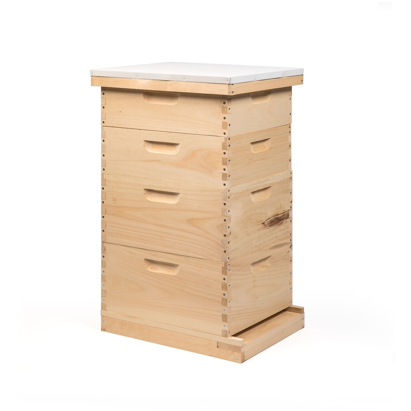 Stoney Acres Beekeeping Hive Kit, Includes 2 Deep and 2 Medium Hive Boxes with 10 Frames each, Telescoping Metal and Inner Covers, Screen Bottom, Assembled Wood, Amish Made