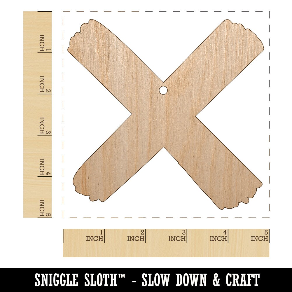 X Marks the Spot Treasure Map Unfinished Craft Wood Holiday Christmas Tree DIY Pre-Drilled Ornament