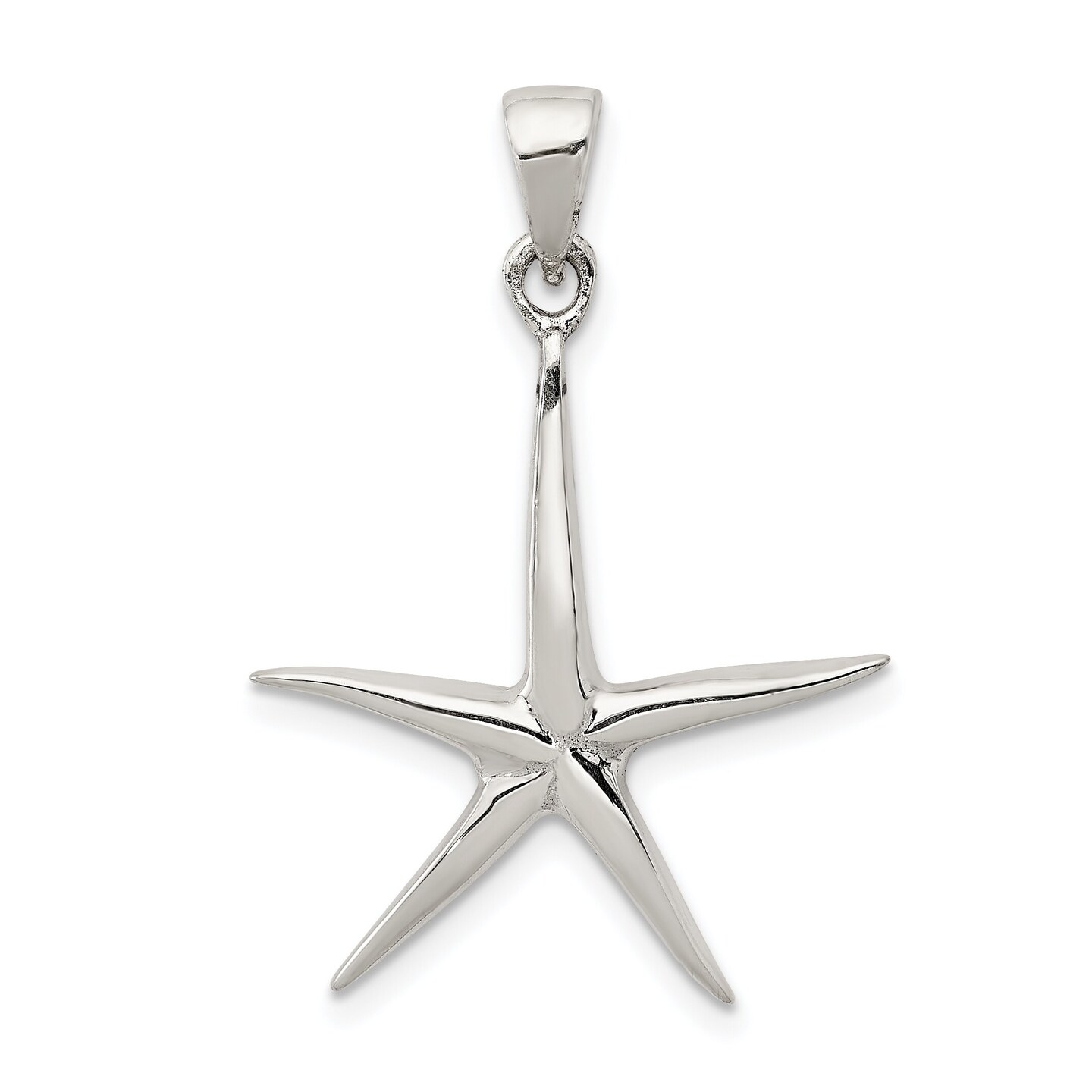 Sterling Silver Starfish Pendant Charm Sea Life Jewelry 25mm x 21mm