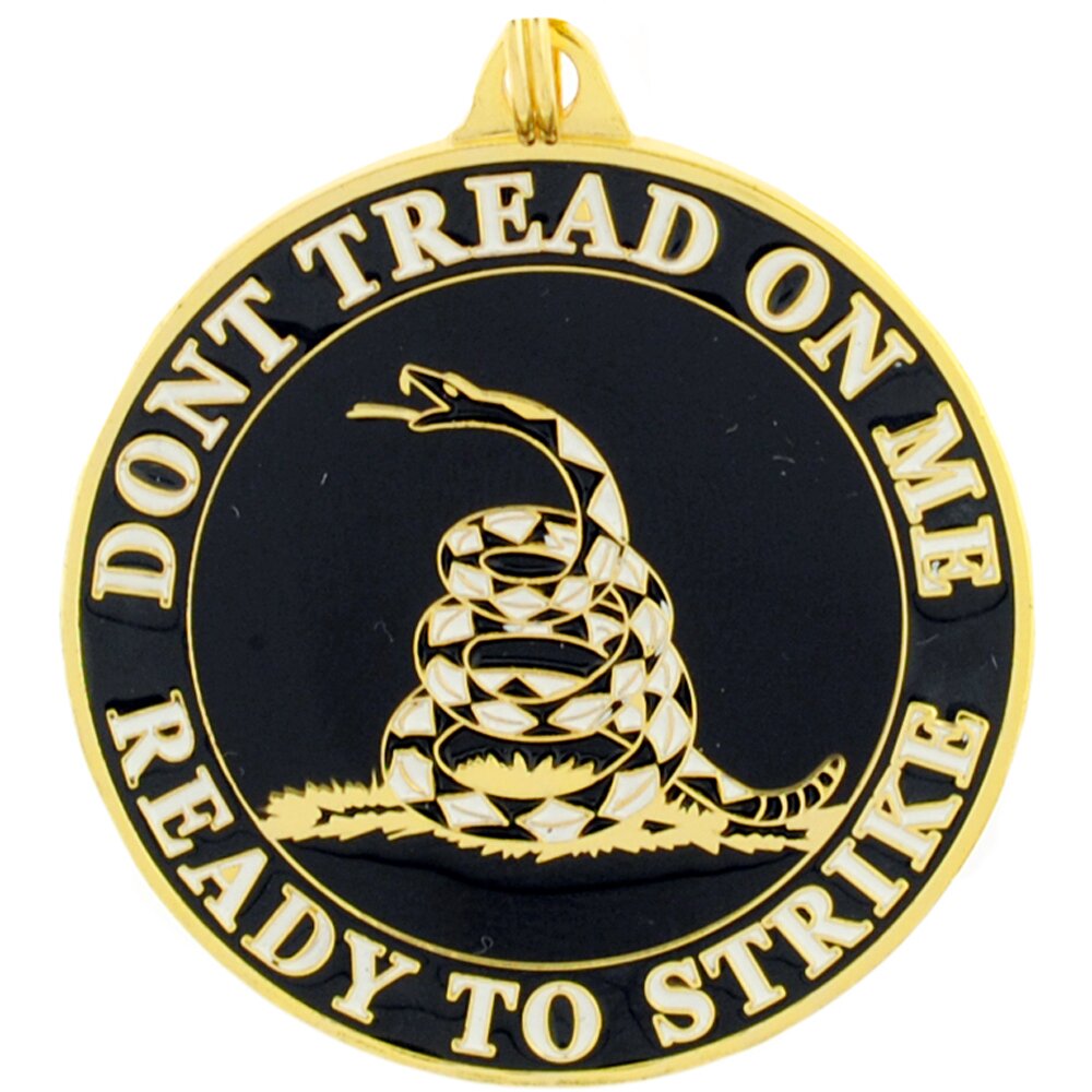 Don&#x27;t Tread On Me Black Round Key Ring
