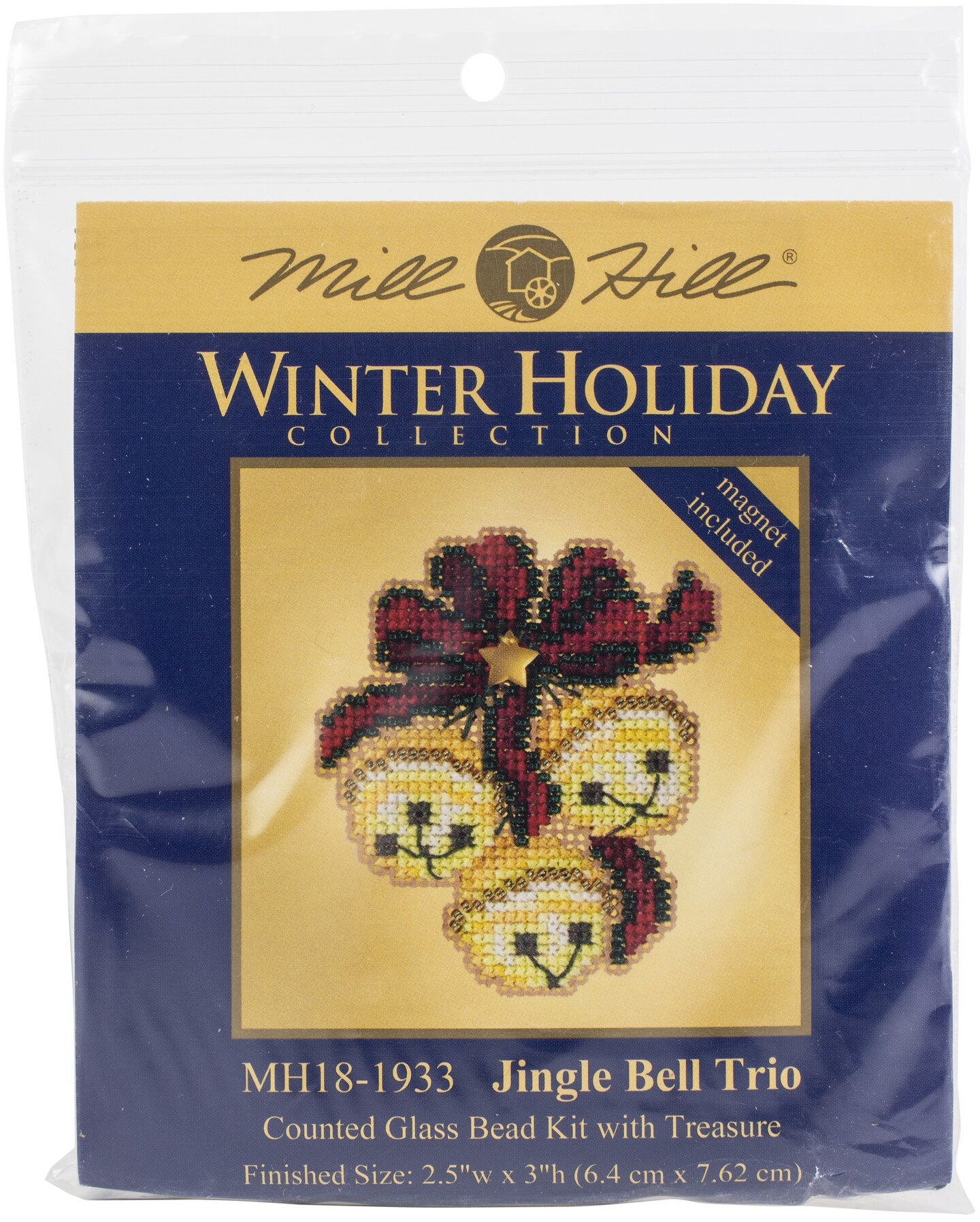 Mill Hill Counted Cross Stitch Kit 2.25&#x22;X3&#x22;-Jingle Bell (14 Count)
