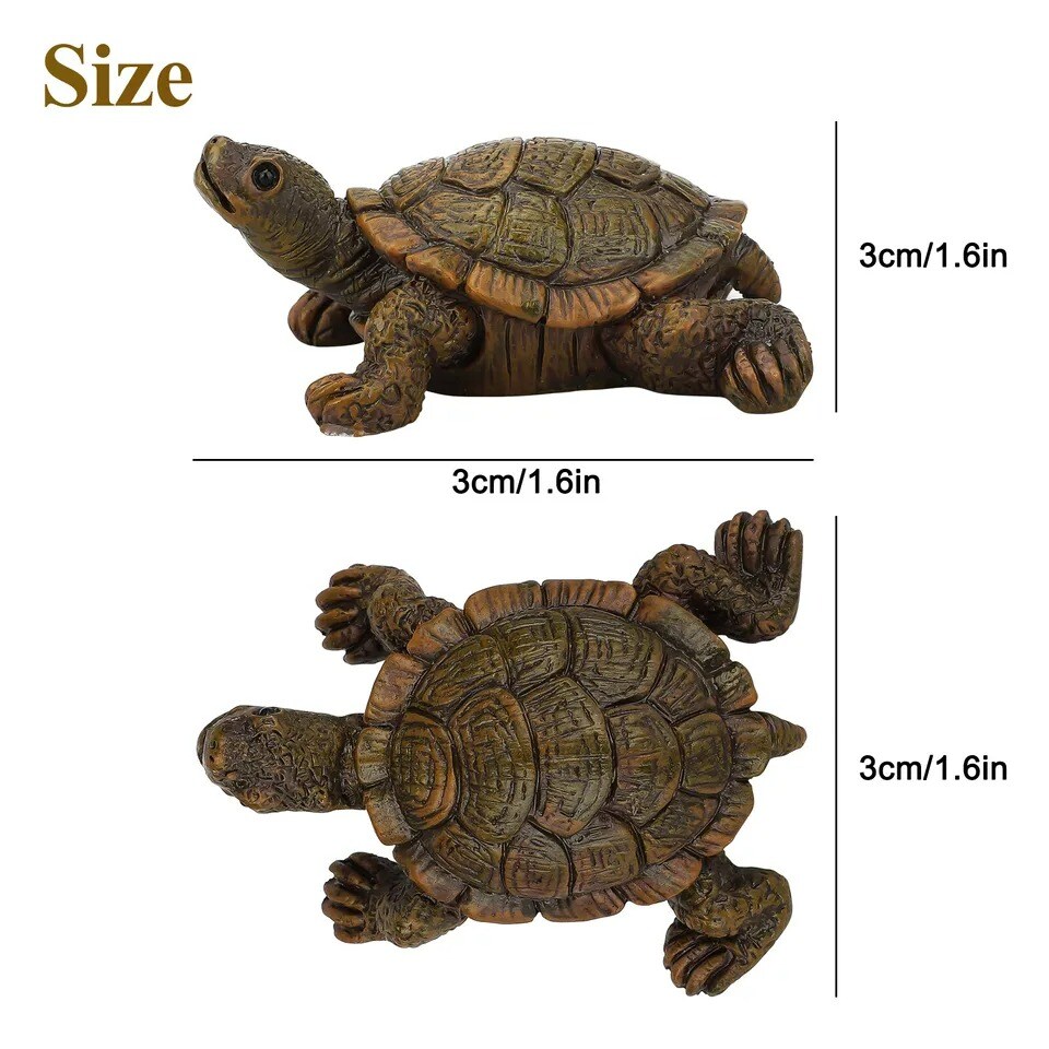 2Pcs Garden Tortoise Statue Turtle Figurine Lawn Art Ornament Patio Home Decor