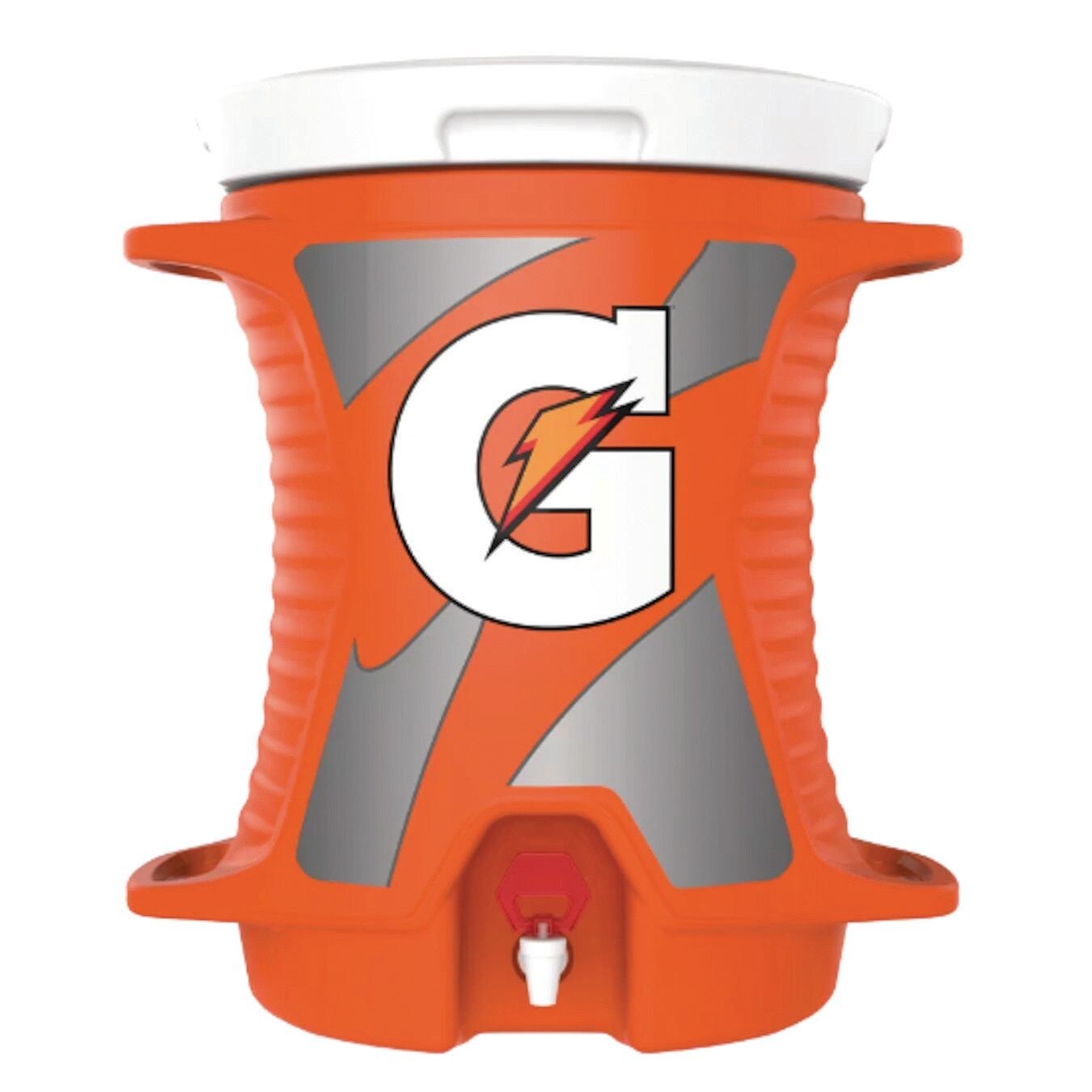Gatorade Insulated 10-Gallon Water Cooler with Dispenser Spigot. Durable, Scratch Resistant Plastic Jug with Built-In Handles. 21&#x22; High x 17&#x22; Diameter