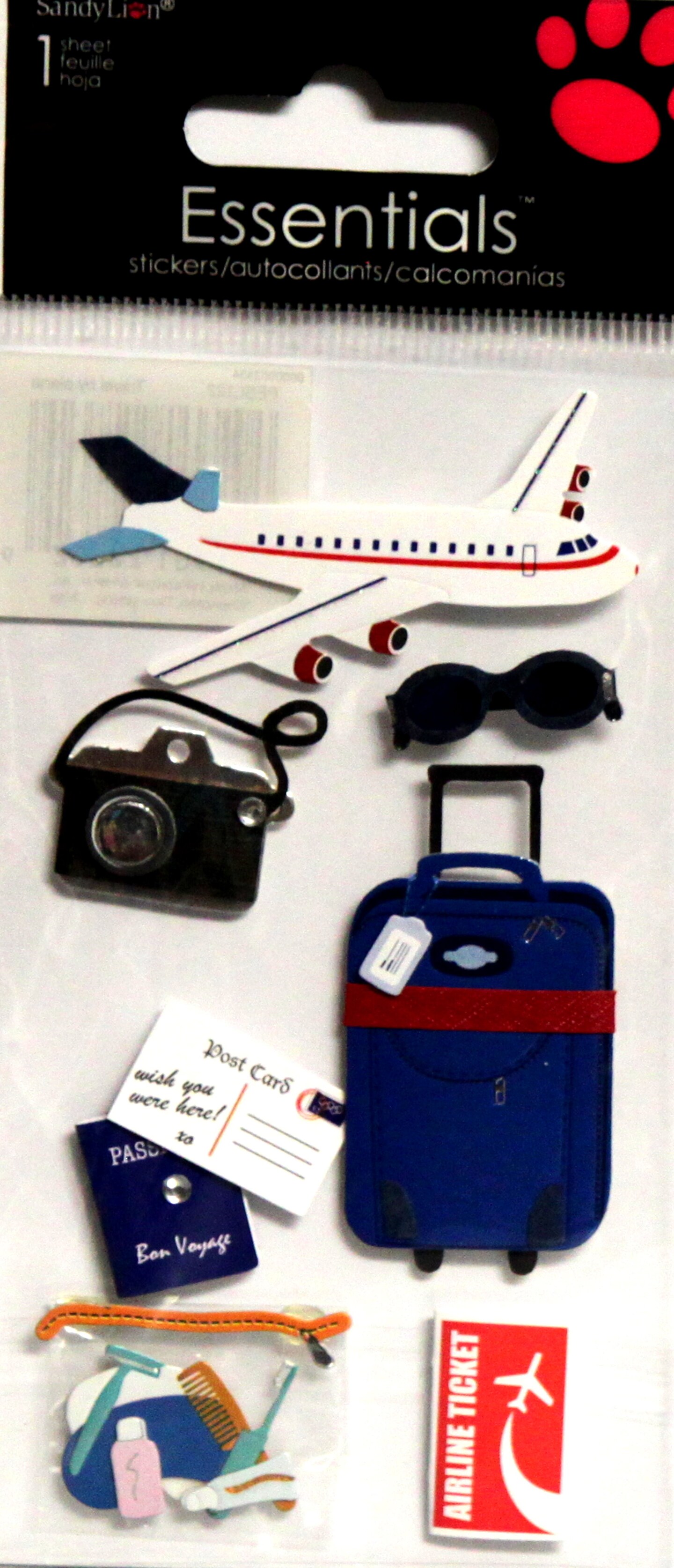 Sandylion Travel By Plane Dimensional Stickers