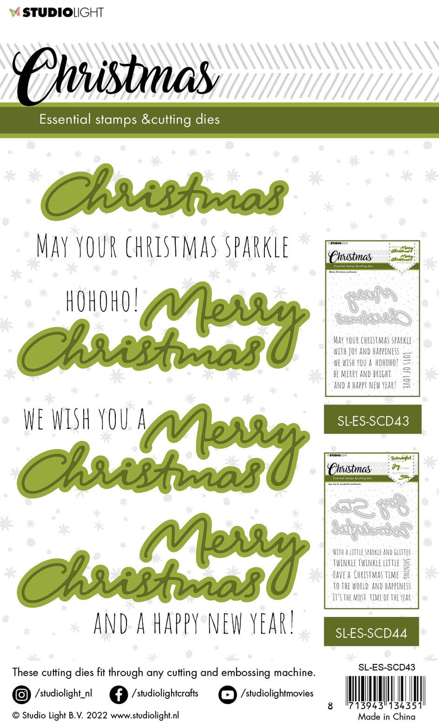 Studio Light SL Stamp & Cutting Die Christmas Sentiments Essentials ...