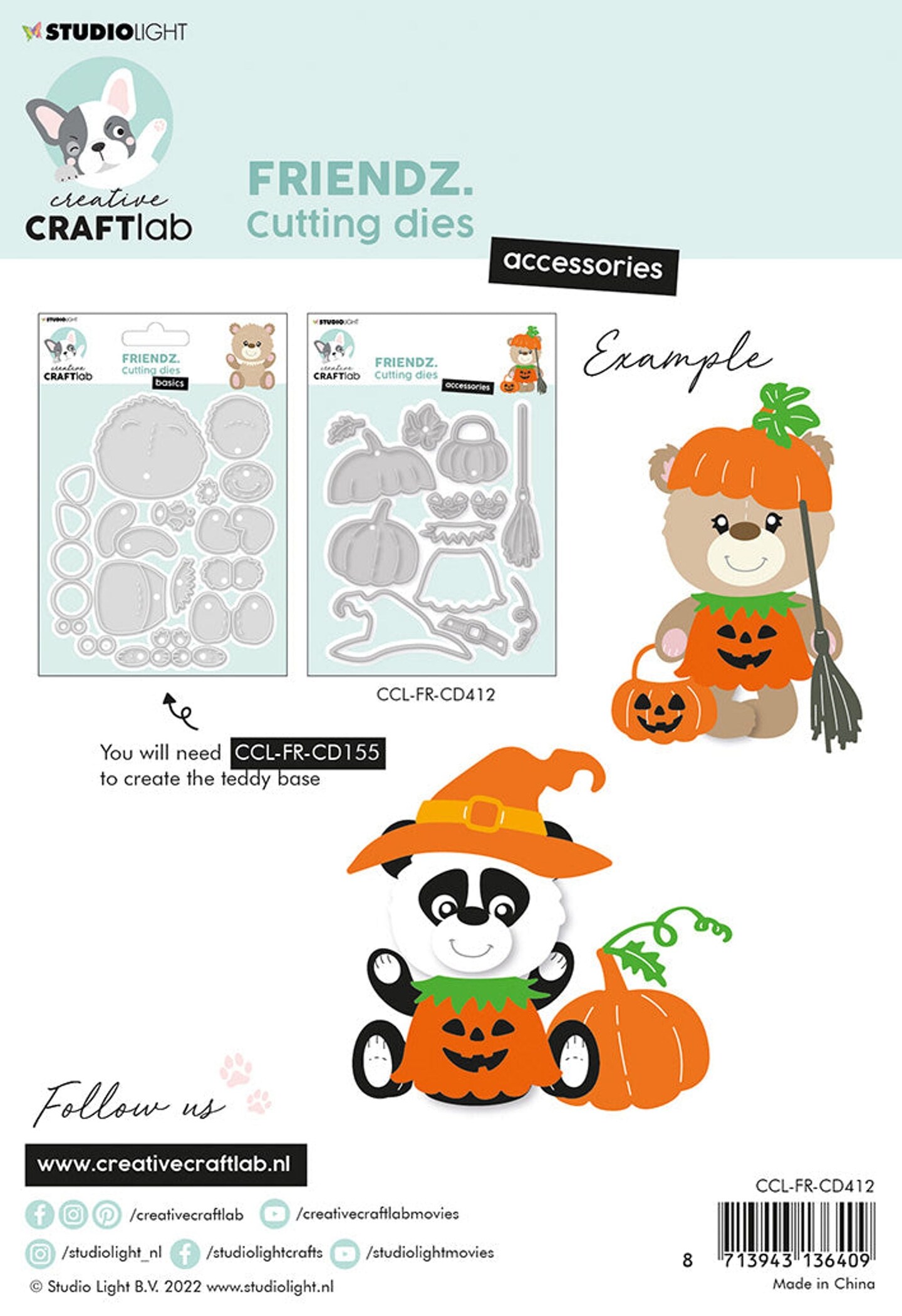 Studio Light CCL Cutting Die Halloween Accessories Friendz 103x125x1mm 13 PC nr.412