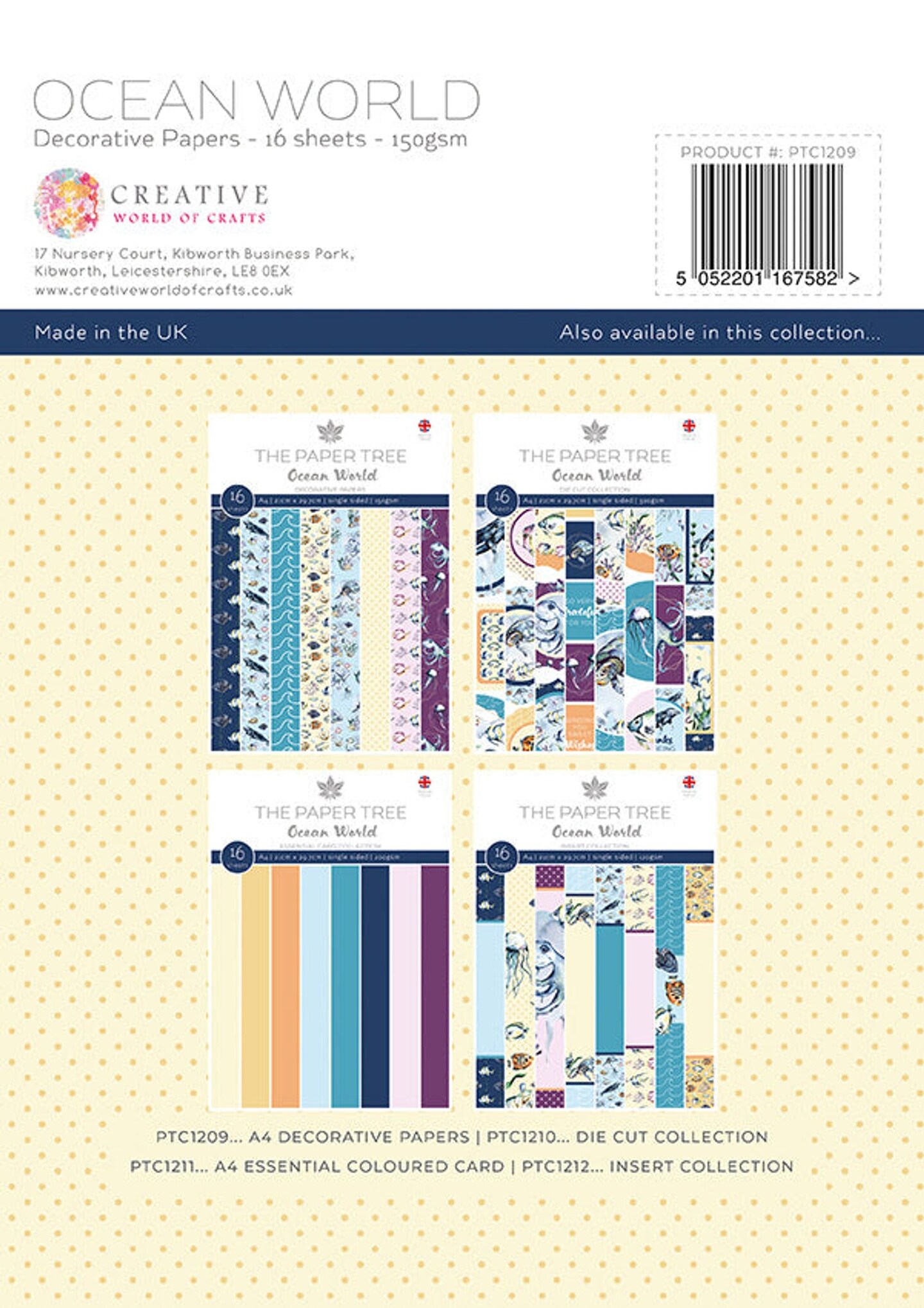 The Paper Tree  Ocean World A4 Backing Papers
