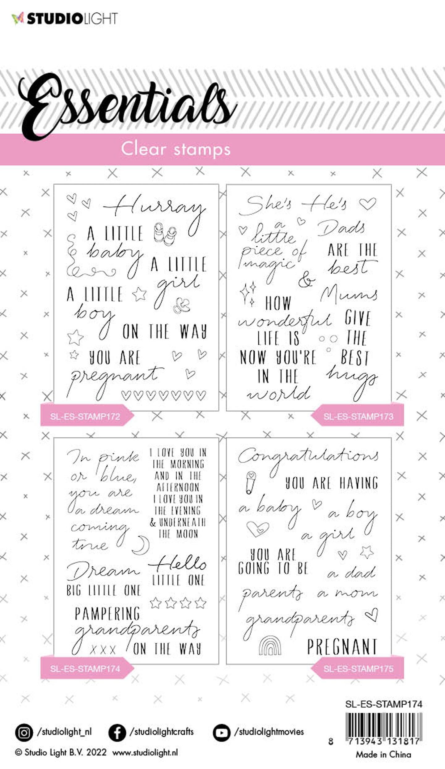 Studio Light SL Clear Stamp Hello Little One Essentials 105x148x3mm 1 PC nr.174