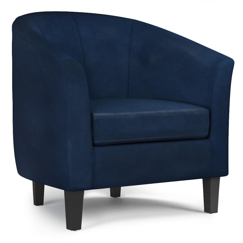 Simpli Home Austin 30&#x22;Tub Chair Tub Chair Distressed Faux Leather, Living Room