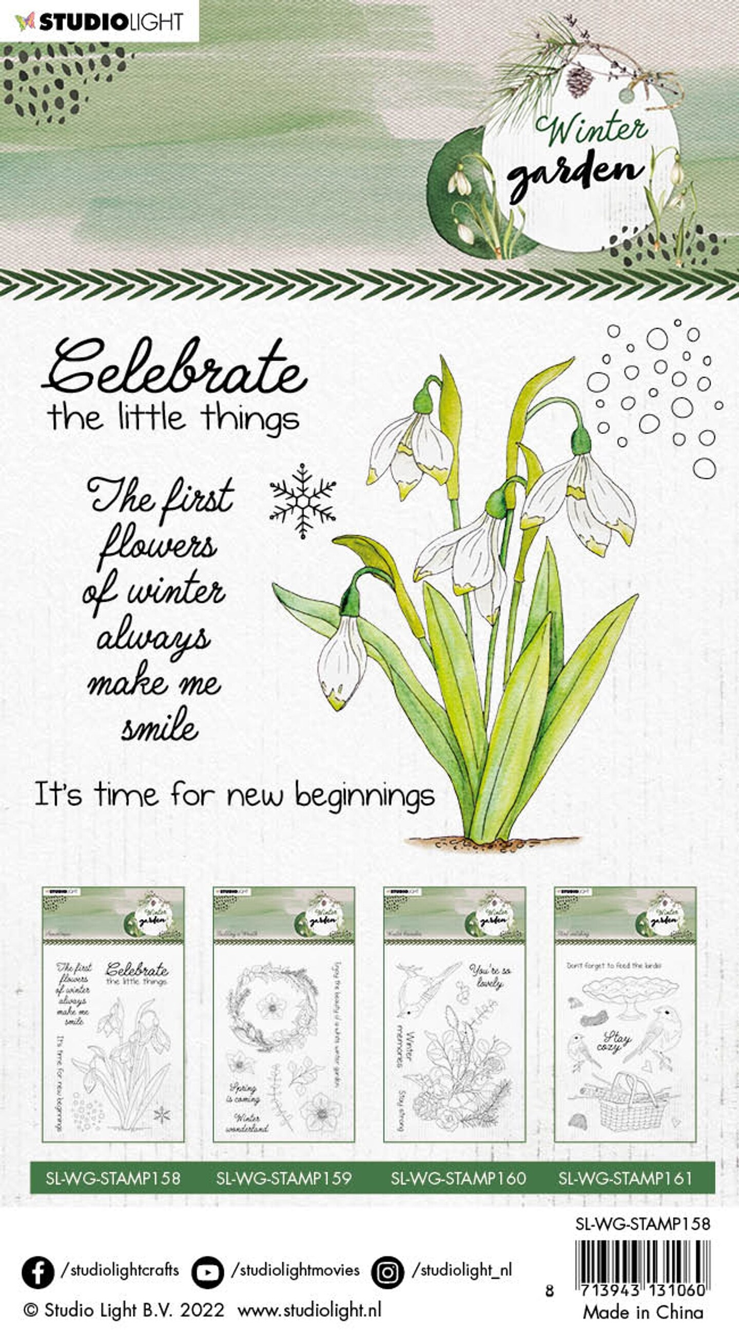 Studio Light SL Clear Stamp Snowdrops Winter Garden 105x148x3mm 1 PC nr. 158