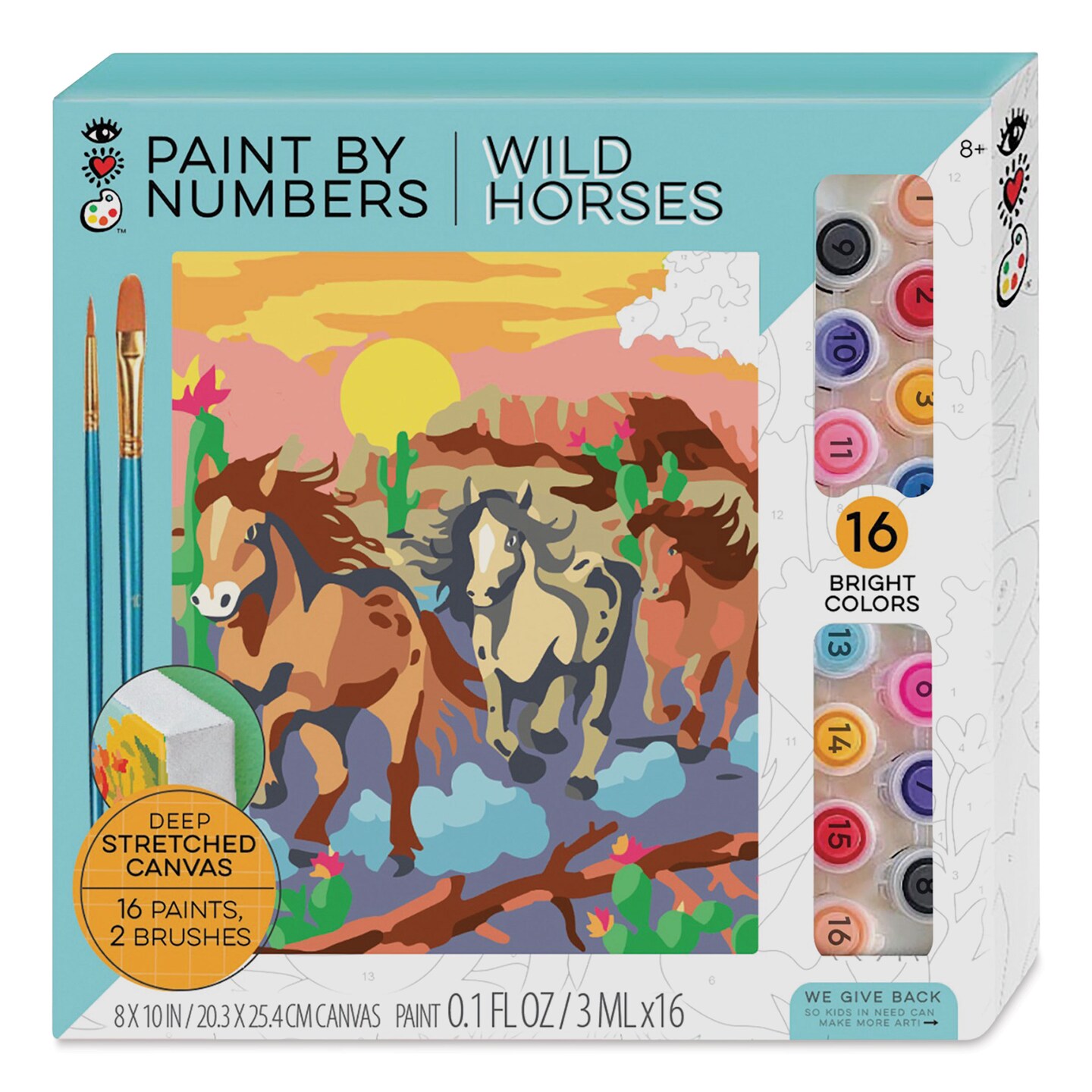 Bright Stripes iHeartArt Paint By Number Kit - Wild Horses