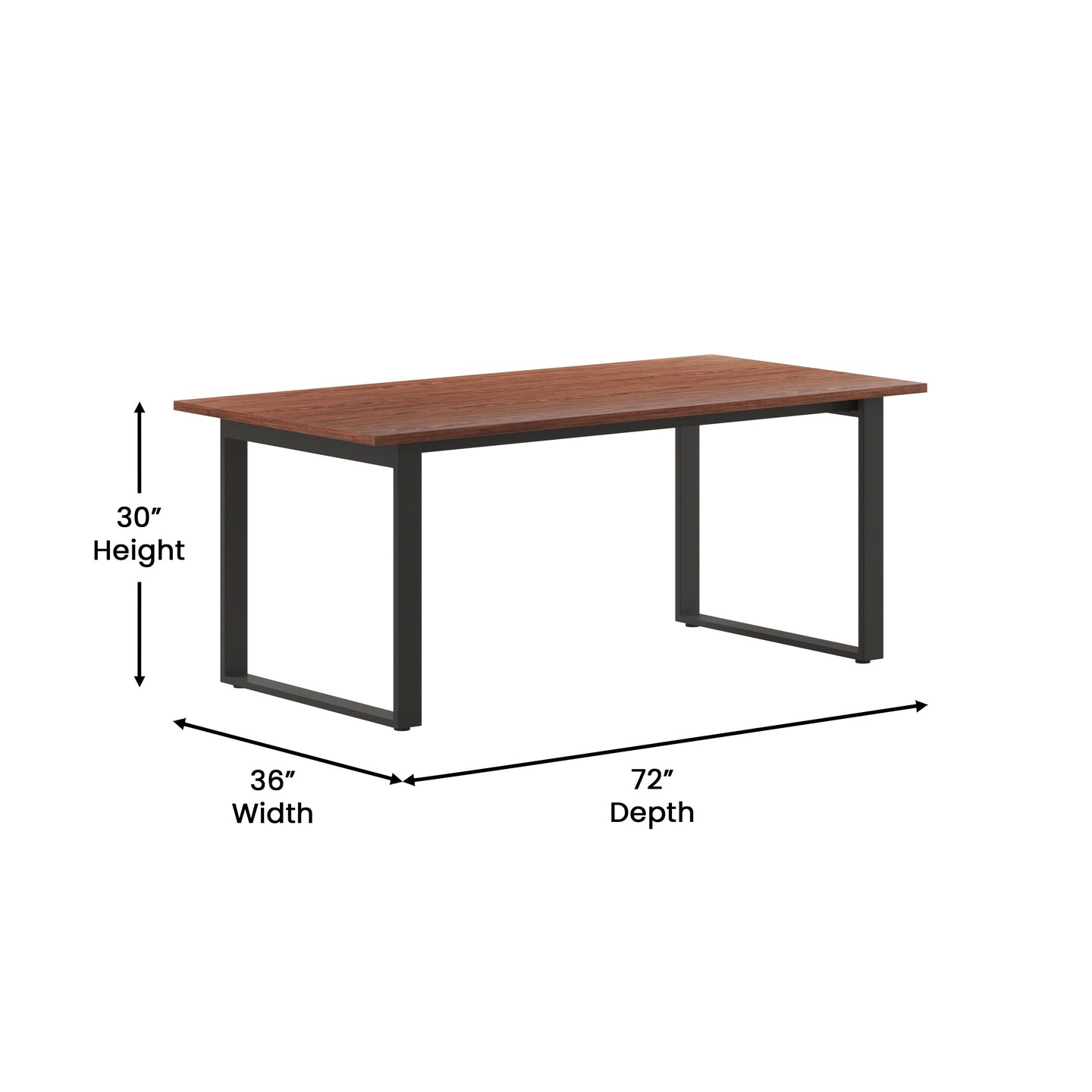 Emma and Oliver Remy 72x36 Dining or Gaming Table with Double Sided Laminate Table Top and Heavy Duty U-Frame Steel Base