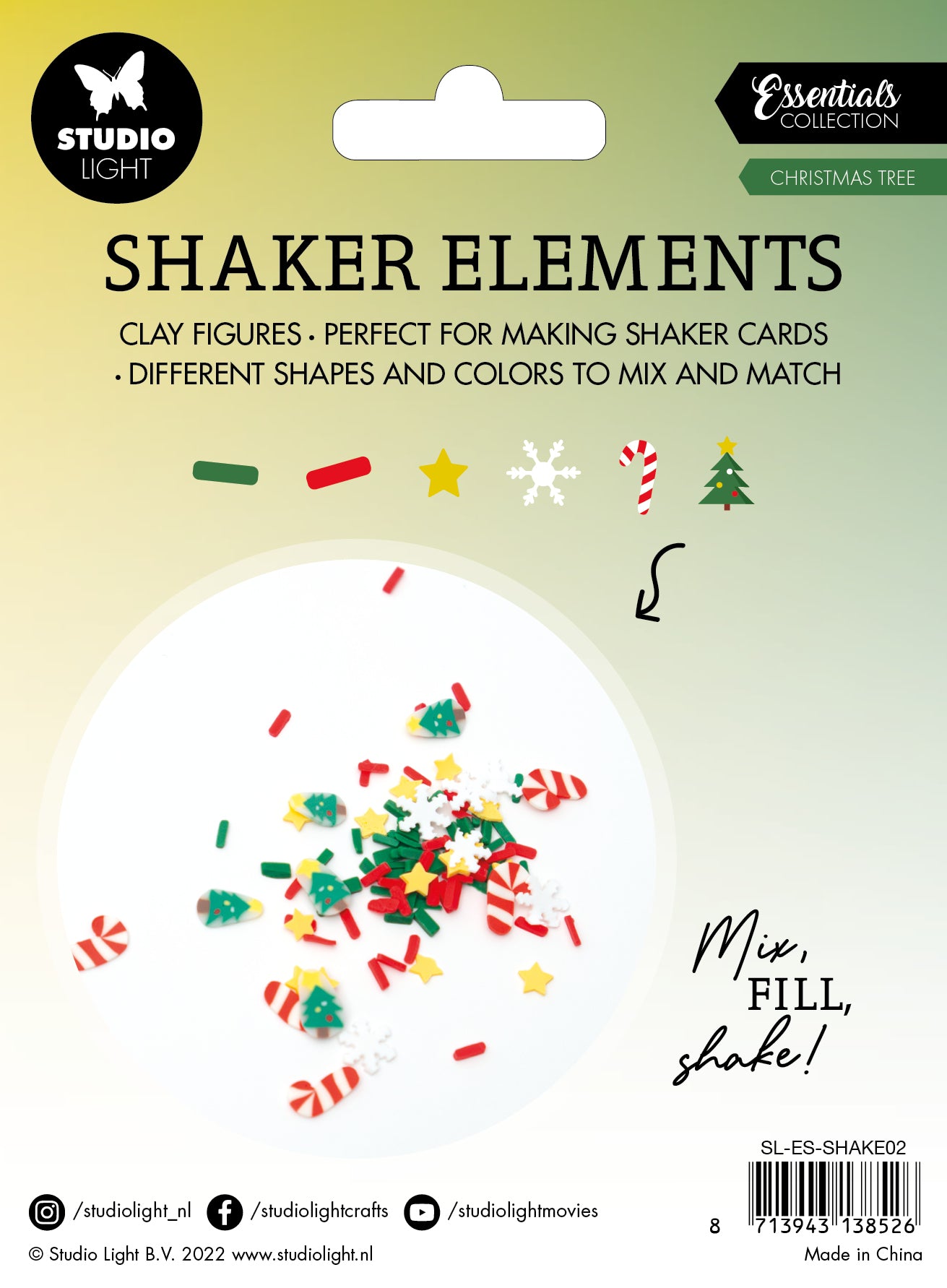 Studio Light SL Shaker Elements Christmas Tree Essentials 151x111x1mm 6 PC nr.02