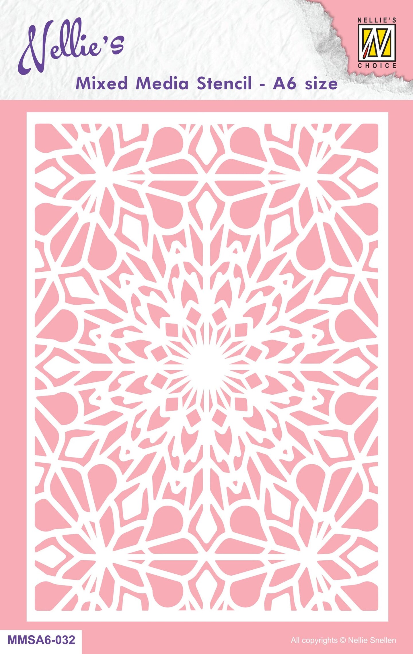 Nellie&#x27;s Choice  Mixed Media Stencil A6 Size - Christmas - Snowflakes-1
