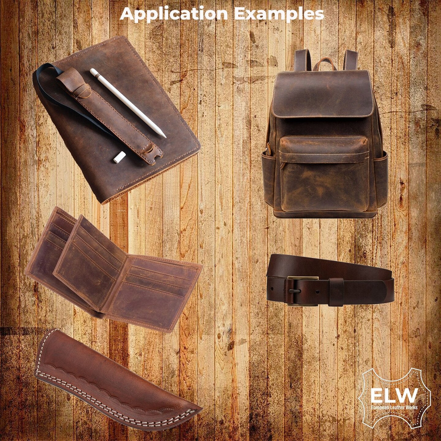 ELW Brown Latigo Leather 9-10oz (3.6-4mm) Straps, Belts, Strips 1/2&#x22; to 4&#x22; Wide and 72&#x22; or 84&#x22; Long Full Grain Leather Cowhide Tooling Leather Heavy Weight