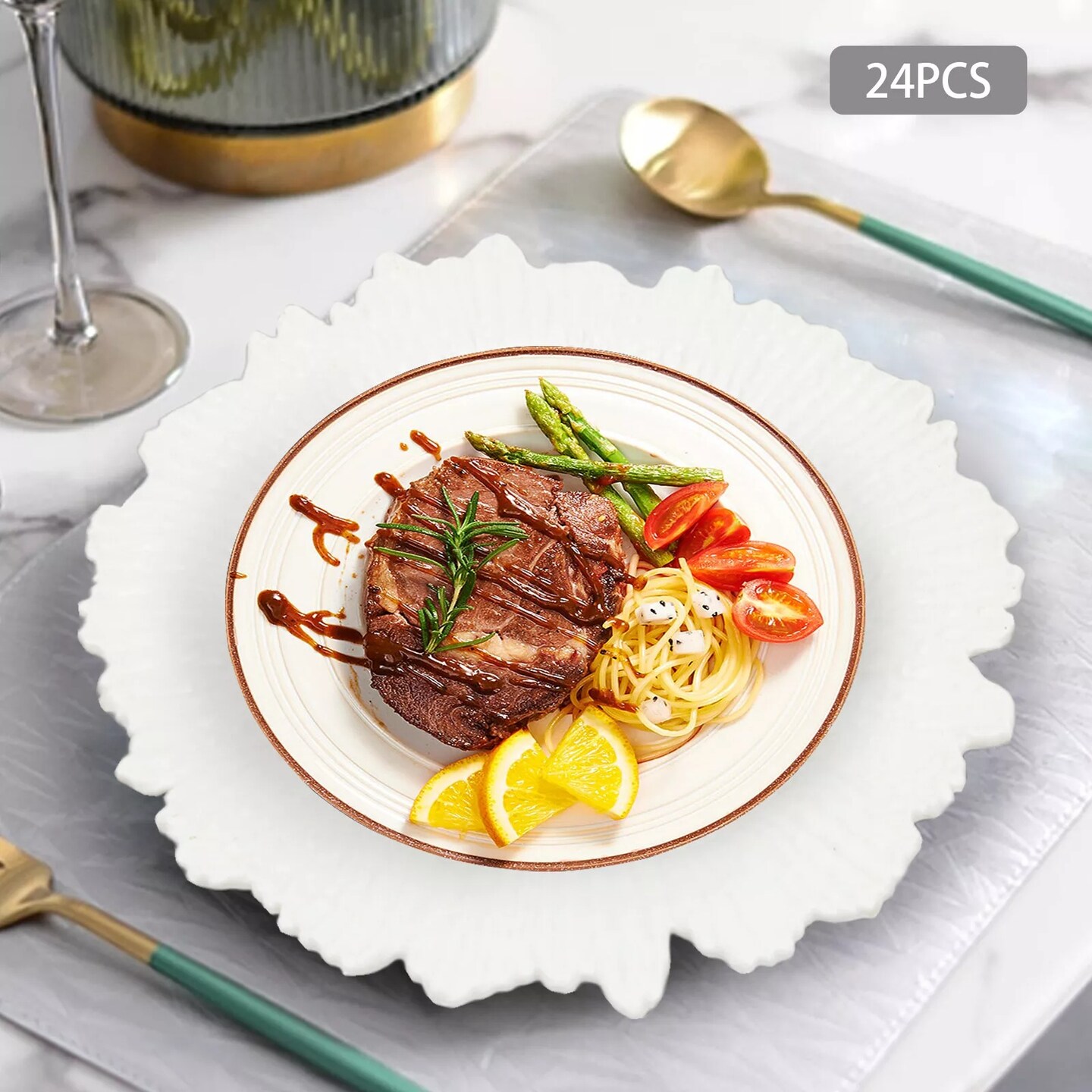 24pcs Plastic Plates