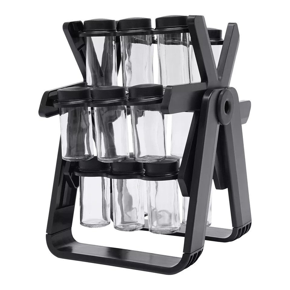 360 Rotating Spice Rack Kitchen Organizer With 18 Jars