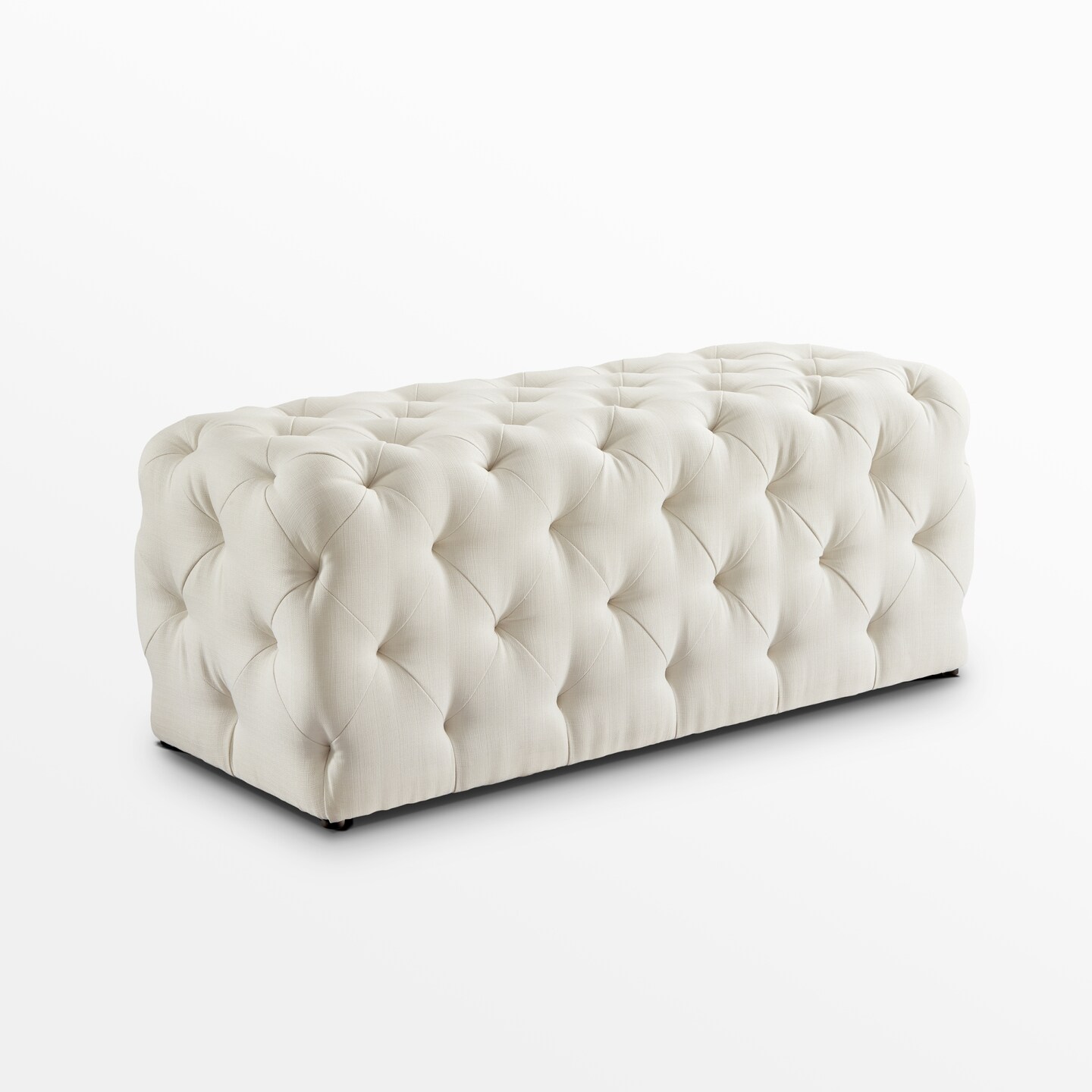 Norman Velvet/Linen Tufted Allover Upholstered Bench