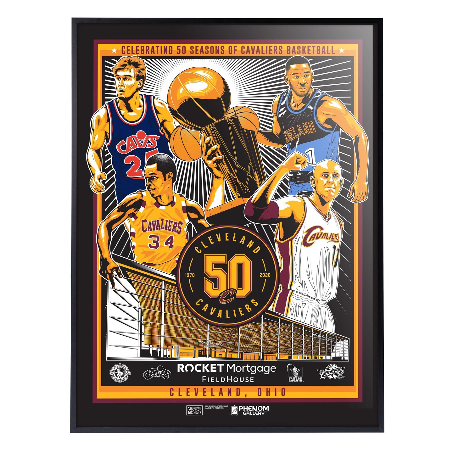Phenom Gallery Cleveland Cavaliers 50th Anniversary 18&#x22; x 24&#x22; Serigraph