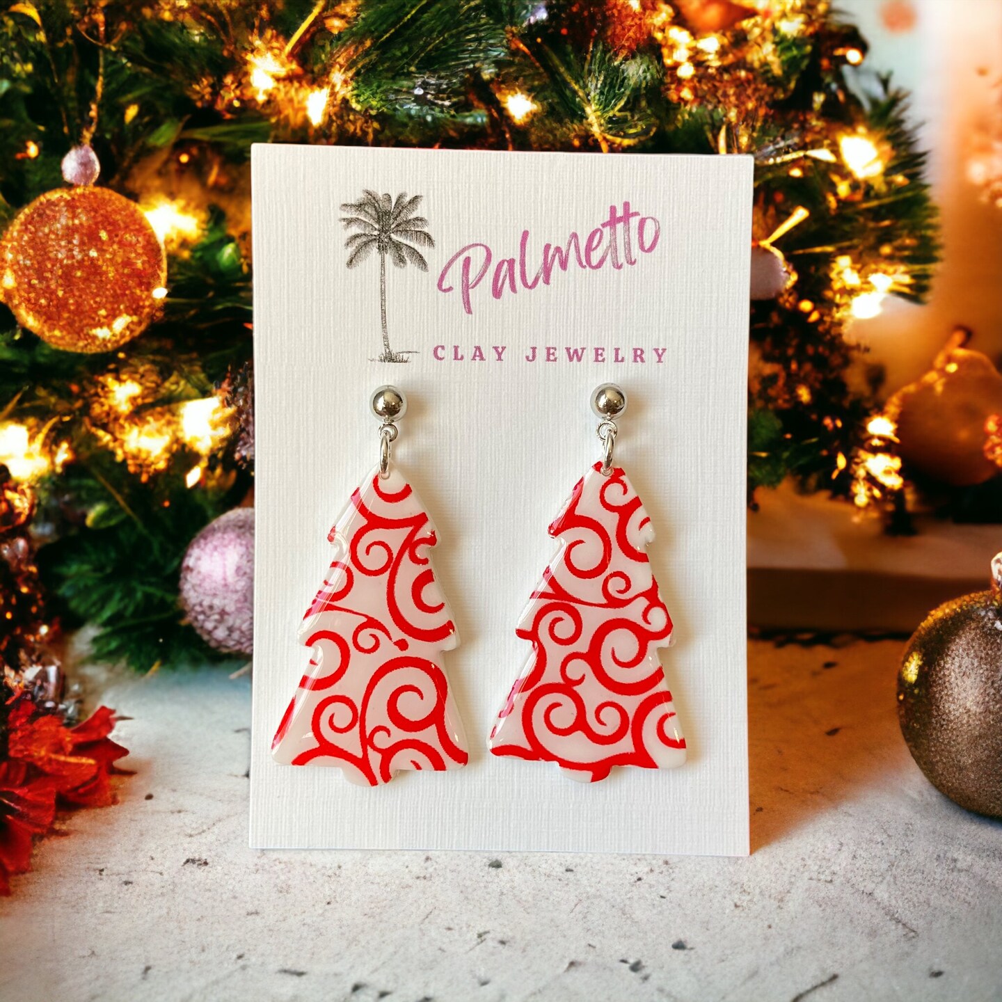Christmas best sale clay earrings