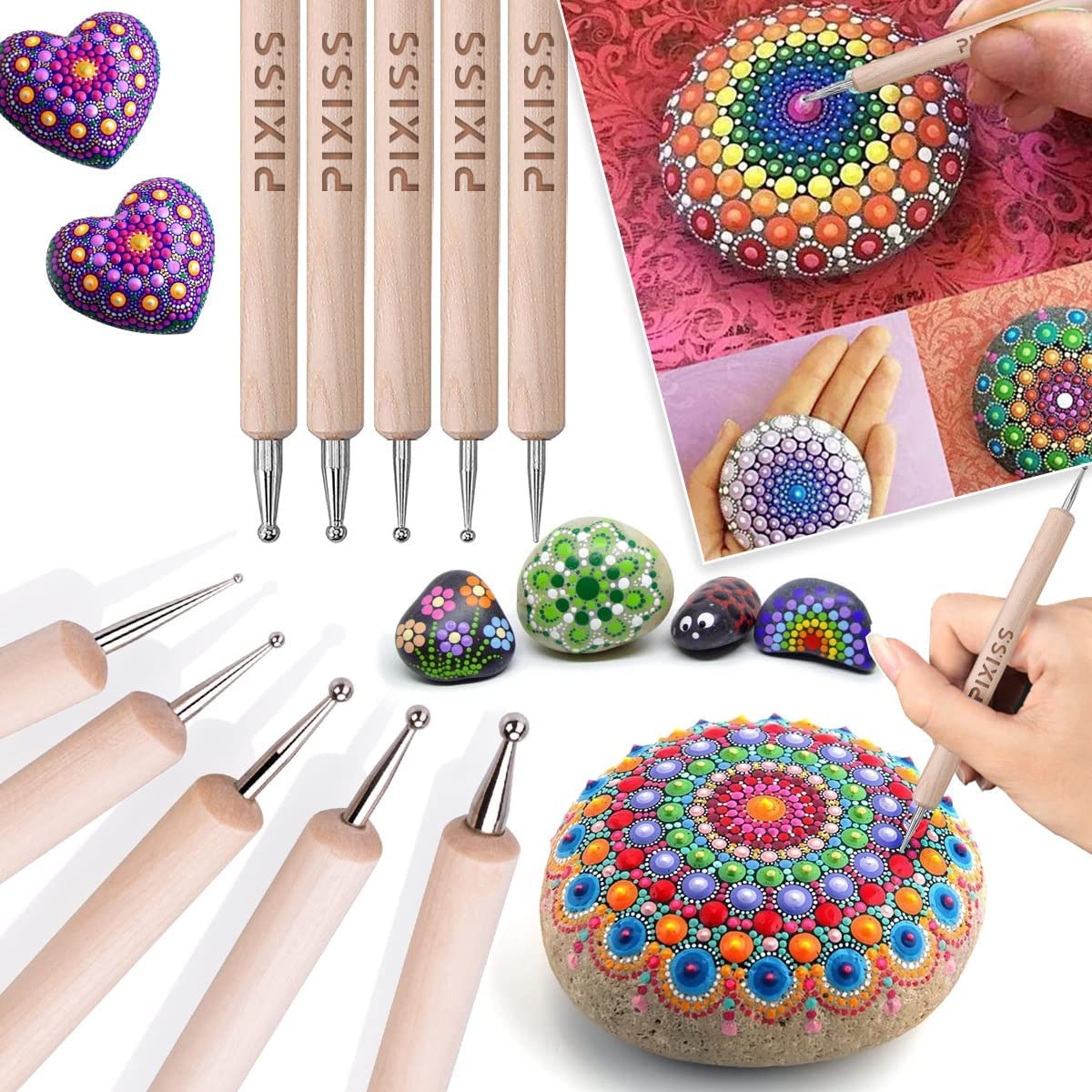 Fabric Fusion Fabric Glue Permanent Clear Washable 8oz for Patches, Rug Glue, Clothing Glue, No Sew Fabric Glue with Pixiss Art Dotting Stylus Pens 5 pcs Set