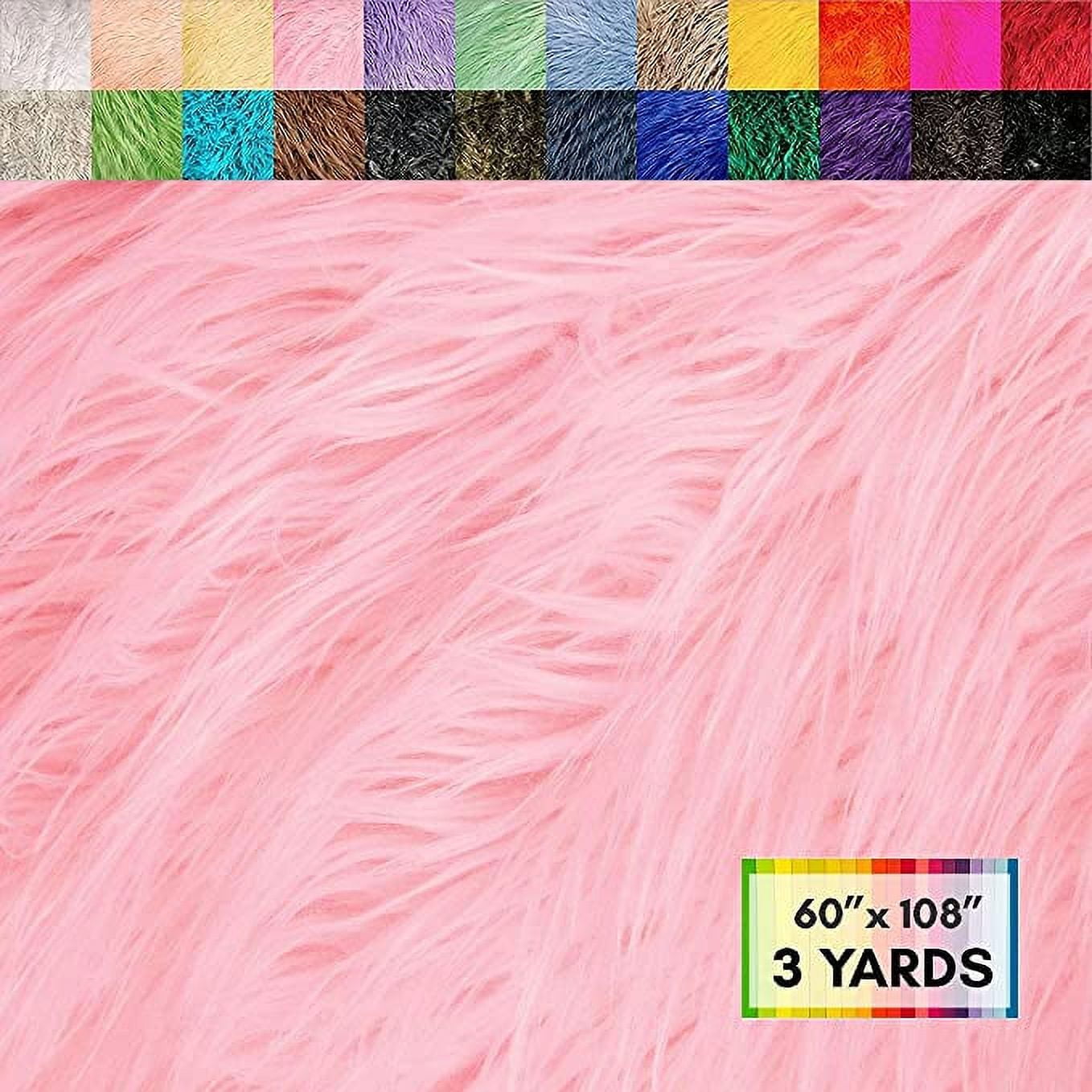 FabricLA Shaggy Faux Fur by The Yard | 180 inch x 60 inch | Craft & Hobby Supply for DIY Coats, Home Decor, Apparel, Vests, Jackets, Rugs, Throw