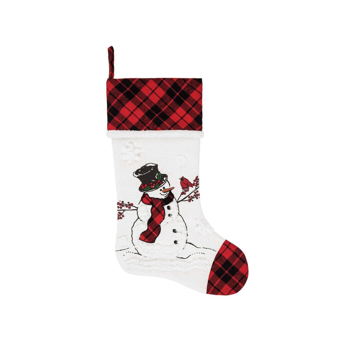 Snowman Cardinal Embroidered Christmas Stocking Michaels