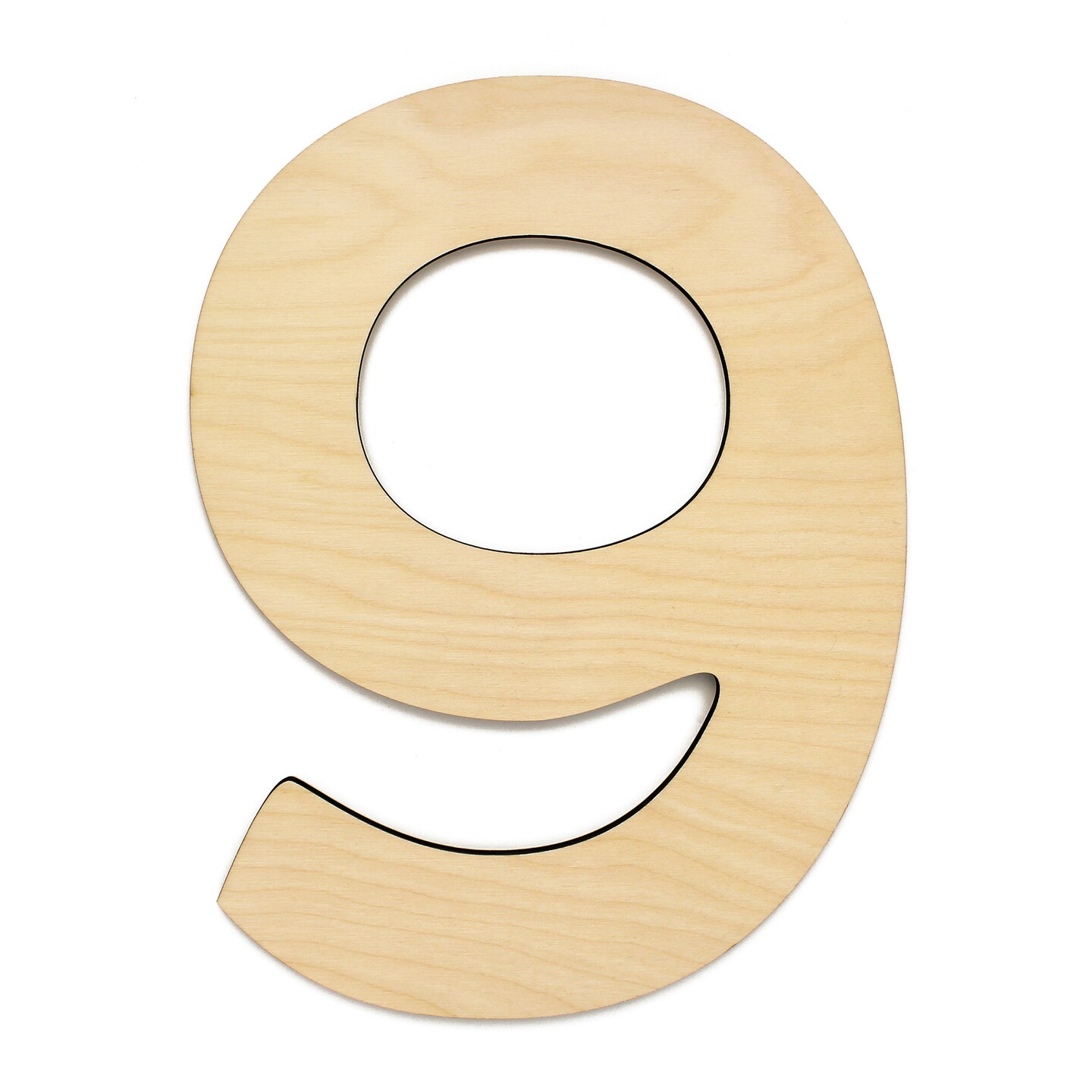 Essentials By Leisure Arts Arts Wood Letter 9.5&#x22; Birch No 9