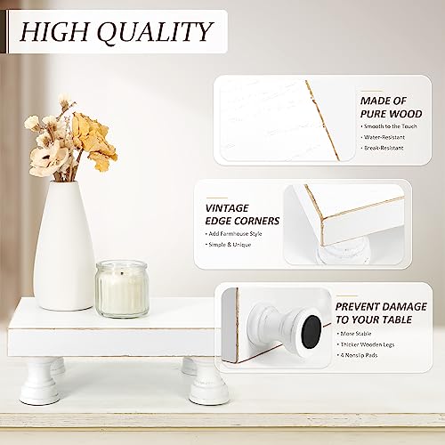 EOSAHR Decorative Wood Riser for Home Decor : Farmhouse Pedestal Stand for Display and Rustic Soap Holder for Sink Organizer - Retro Display Tray for Your Home, Livingroom, Bathroom,and Kitchen