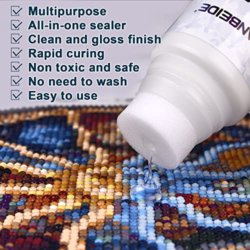 Diamond Painting Sealer 120ML, 5D Diamond Painting Glue Permanent Hold & Shine Effect Sealer for Diamond Painting and Puzzle Glue (4 OZ)