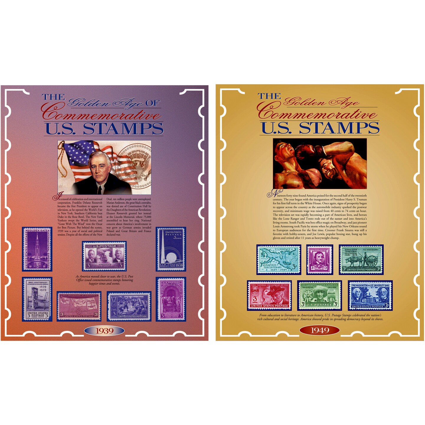 Commemorative Stamps from 1939 and 1949