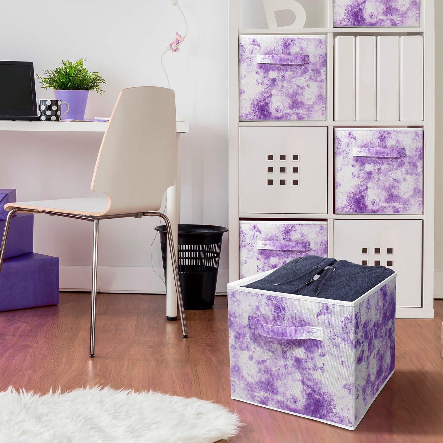 Sorbus Fabric Collapsible Cube Storage Bins Set - Tie Dye 4 Pack