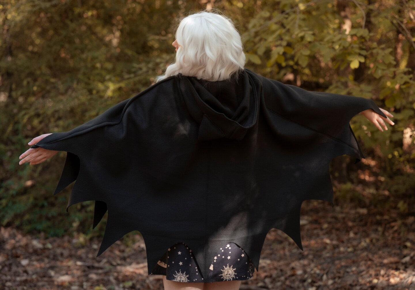 Bat Wings Cloak, Handmade Fleece Cloak for Ren Faire, LARP