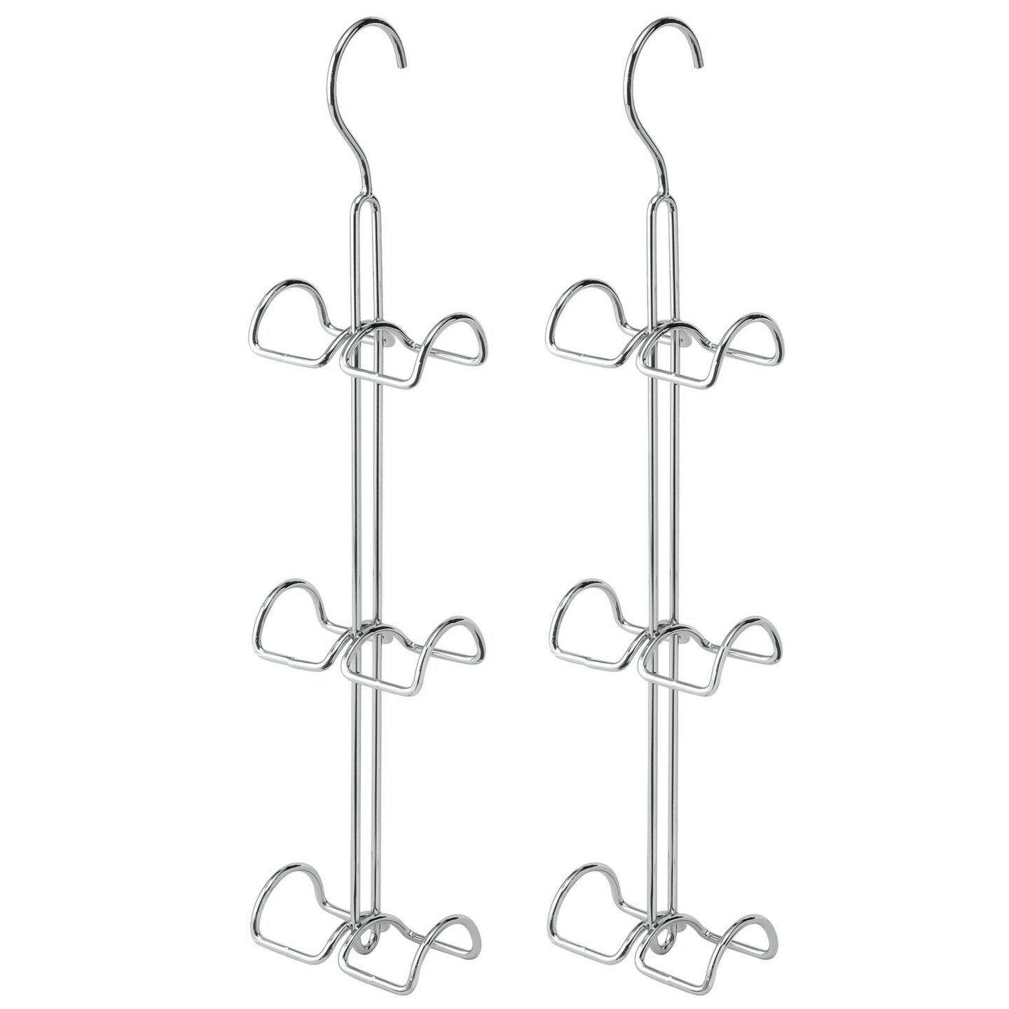 mDesign Metal Wire Over Closet Rod Hanging Handbag Organizer, 2 Pack