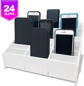 Classroom Cell Phone Storage Cubby and Calculator Storage Caddy Box for Classrooms 24 Slots Cell Phone Holder for Classroom