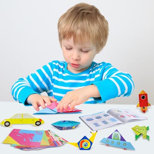 208 Sheets Vivid Colorful Folding Papers 54 Patterns Art Projects Kit for 5 6 7 8 9 10 11 12 Years Old Girl Boy Teen Birthday Gift Preschool Educational Toy