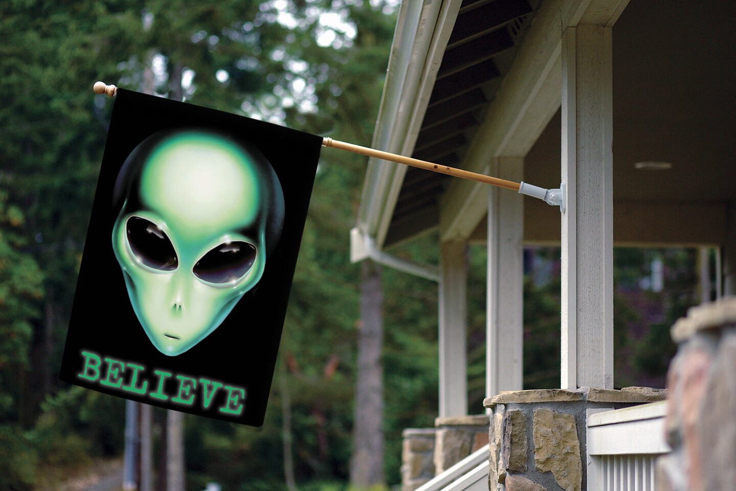 Believe Alien Decorative Ufo Flag