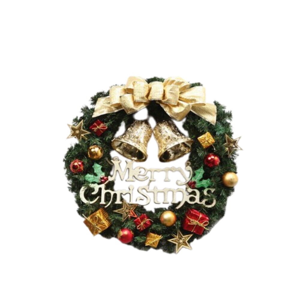 Kitcheniva Christmas Door Wreath With Gold Bow Knot