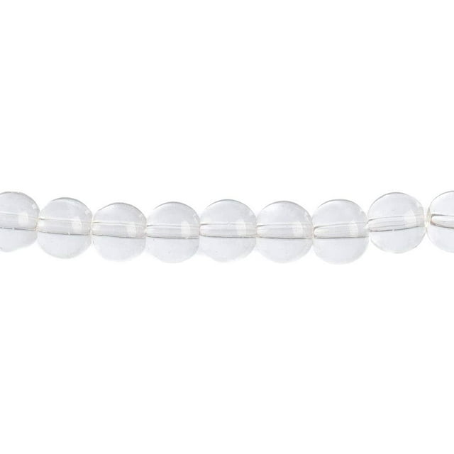 Earth's Jewels Semi-Precious Crystal Quartz Natural Round Beads, 8mm