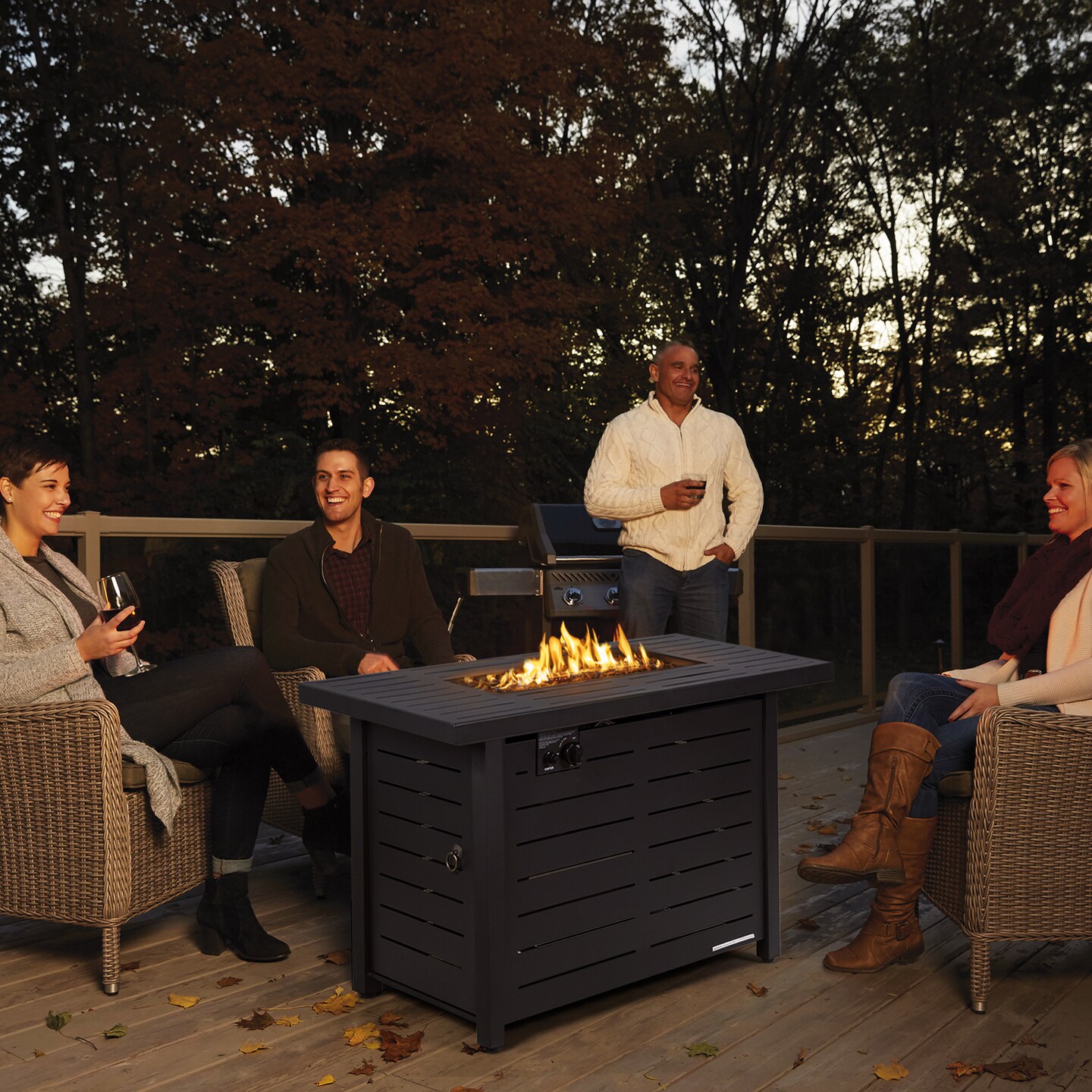 42 Inch 60 000 Btu Rectangular Propane Gas Fire Pit Table