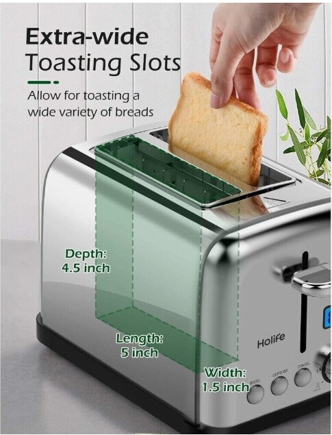 CP112A Stainless Steel 2 Slice, 6 Shade Digital Toaster