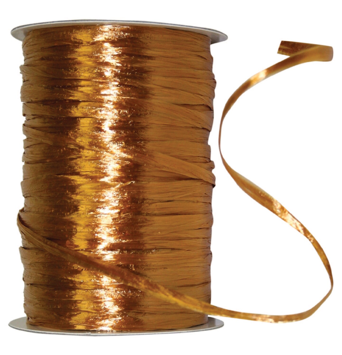 Pearl Finish Raffia Ribbon --- 1/4in x 100 yards --- Antique Gold Color