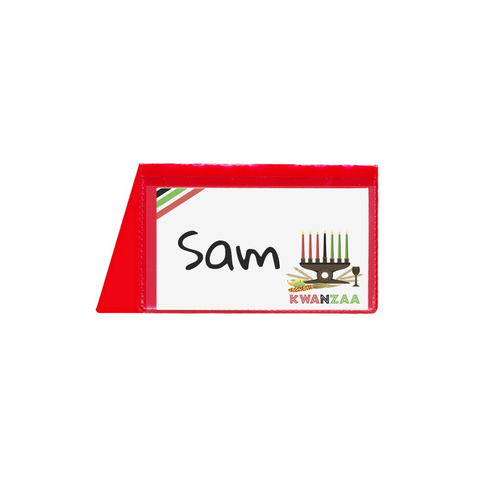 StoreSMART - Placecard Nametag Holders - Kwanzaa Pack - 20 Pack - Black and Red