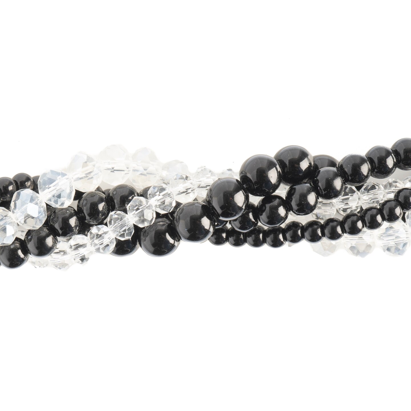 Crystal Lane DIY Black Dalia Twisted Glass &#x26; Pearls Beads, 5 Strands