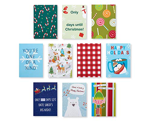 American Greetings Mini Christmas Cards for Kids Lunch Boxes, Holiday Cheer (40-Count)