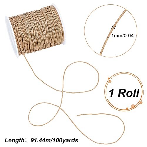 PandaHall Elite 12 Rolls 1mm Waxed Cotton Cord Thread Beading